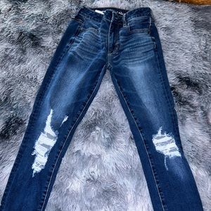 AE Dark Wash Skinny Jeans 360 Next Level Stretch, Size 2R
